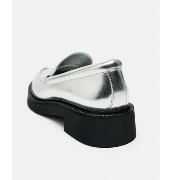 NWT Zara metallic loafers/ 6,5 - Picture 3 of 10
